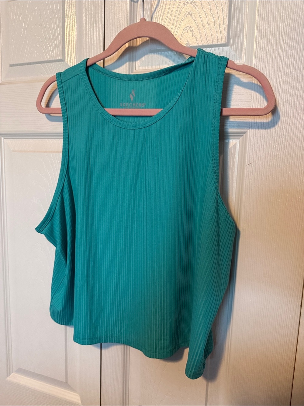Skechers Women's Teal Ribbed Scoop Neck Tank